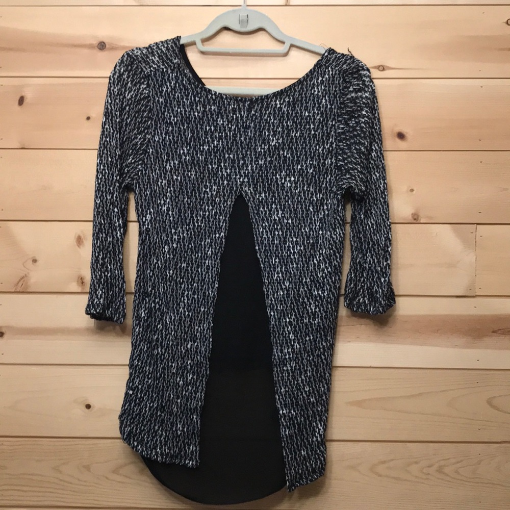 Open back knit sweater